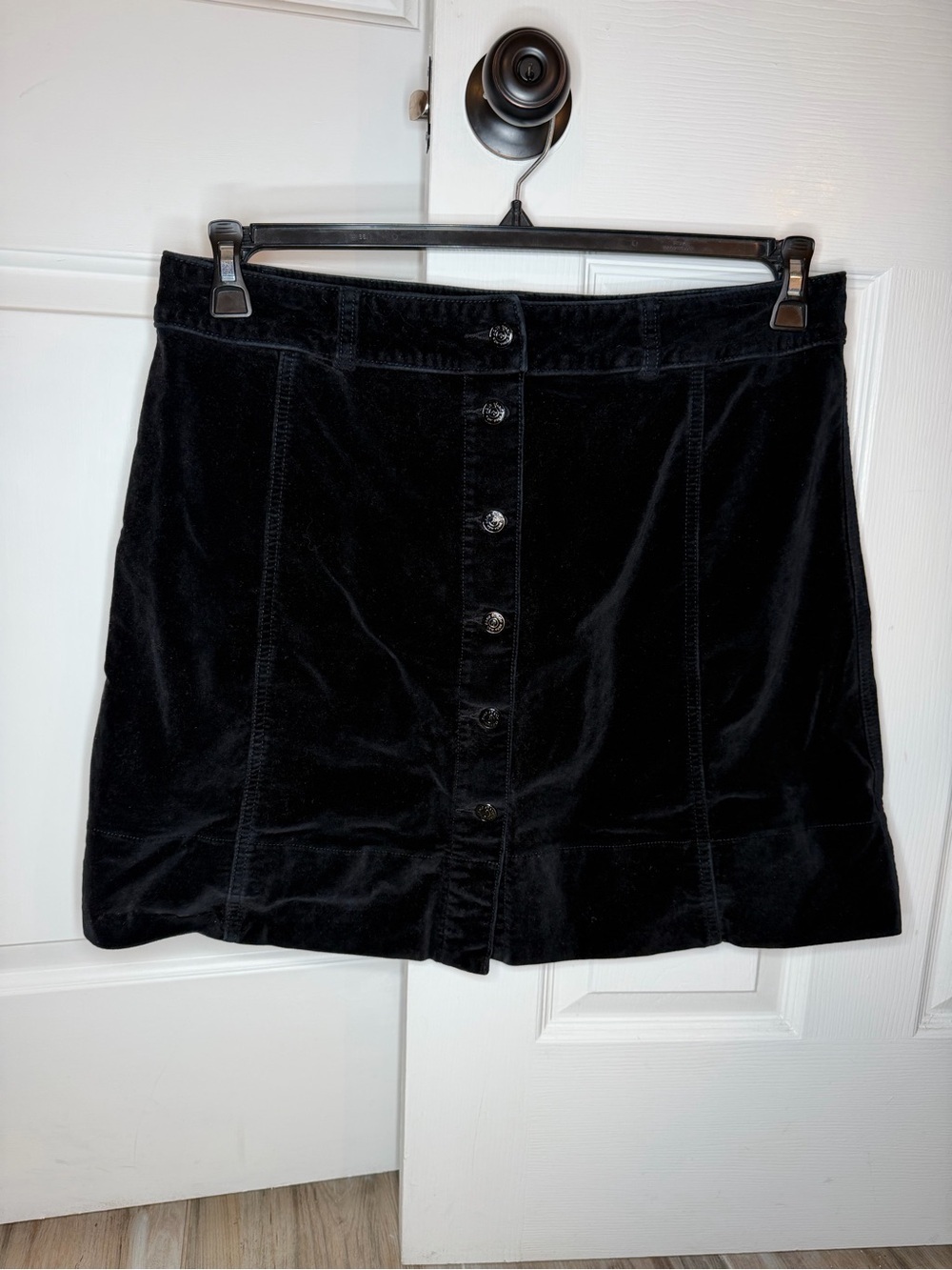 Kate Spade Broome Street Black Velvet Mini Skirt Women Size 16